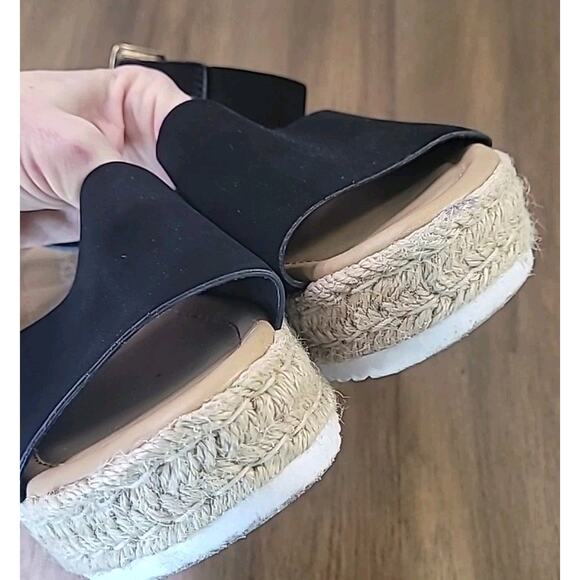 Top Moda Jute-Lined Ankle Strap Sandals – Black & Beige – Size 8 – GUC - Picture 6 of 8